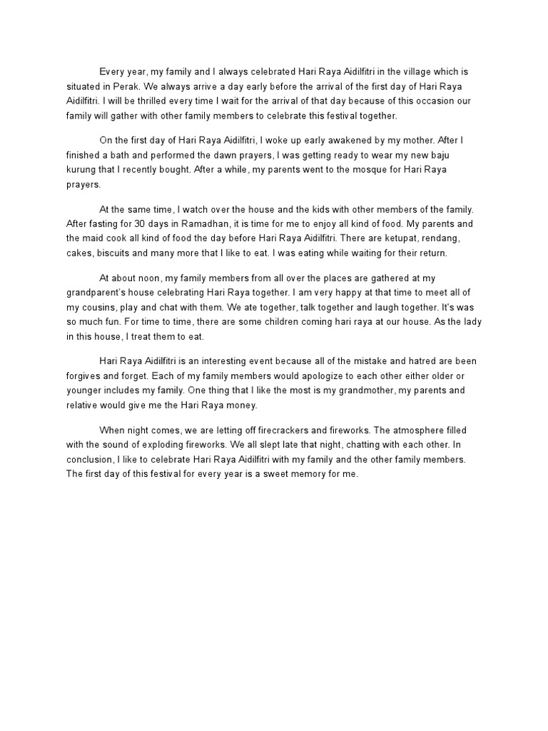 hari raya puasa celebration essay hari raya puasa celebration essay